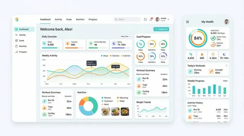 Modern Web UI Mockups 2 Screens Kits
