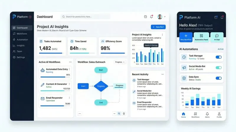 Modern Web UI Mockups 2 Screens Kits
