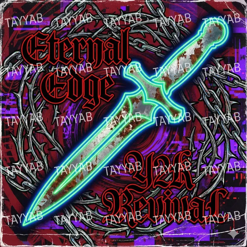 90s Aesthetic Y2k Chrome Posters