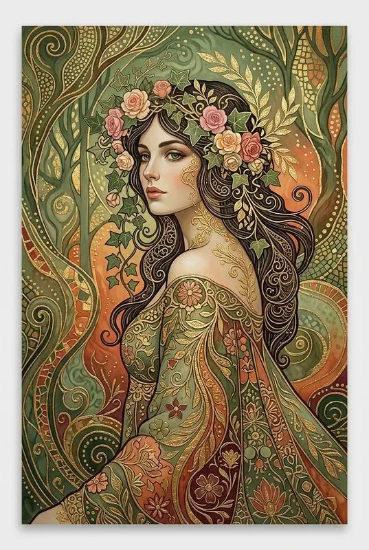Art Nouveau Gold Leaf Portraits