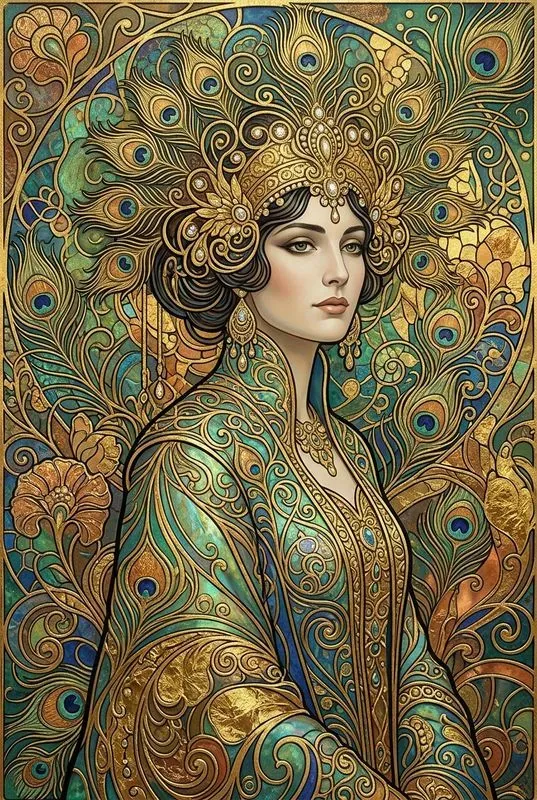 Art Nouveau Gold Leaf Portraits