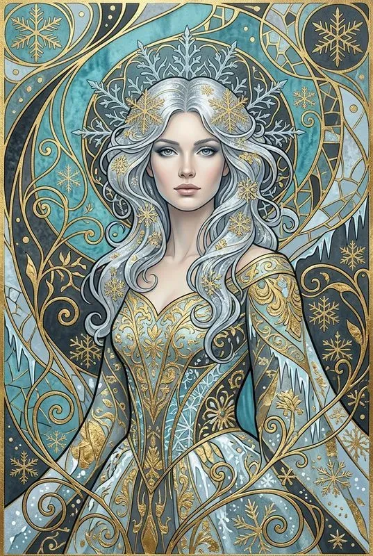 Art Nouveau Gold Leaf Portraits