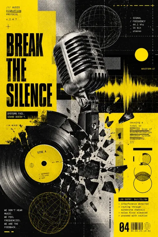 Brutalist Digital Collage Posters