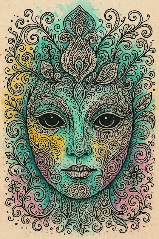 Whimsical Psychedelic Doodle Art