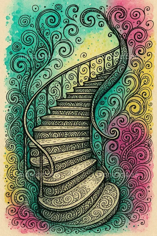 Whimsical Psychedelic Doodle Art