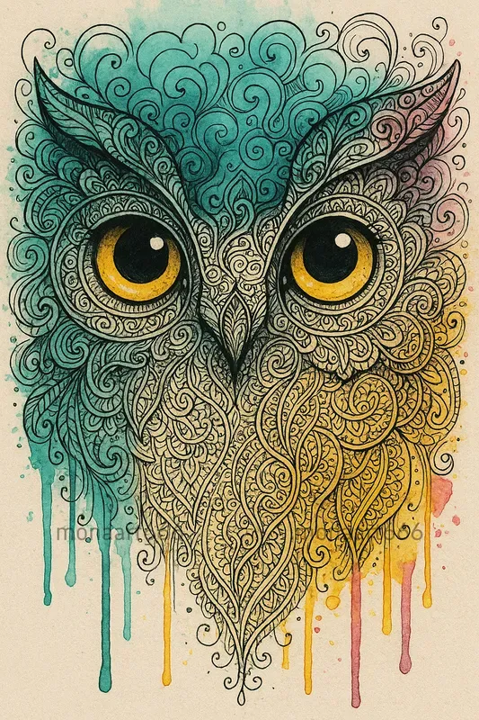 Whimsical Psychedelic Doodle Art
