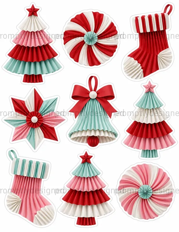 Textured Christmas Stickers