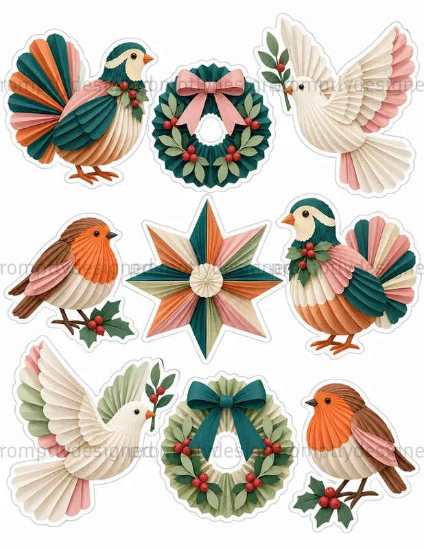 Textured Christmas Stickers