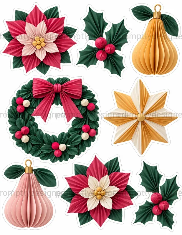 Textured Christmas Stickers