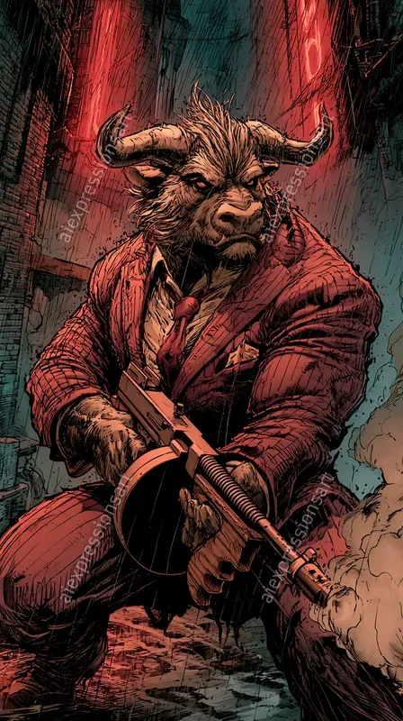 Gritty Noir Mythology Graphic Novel Art
