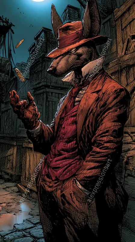 Gritty Noir Mythology Graphic Novel Art