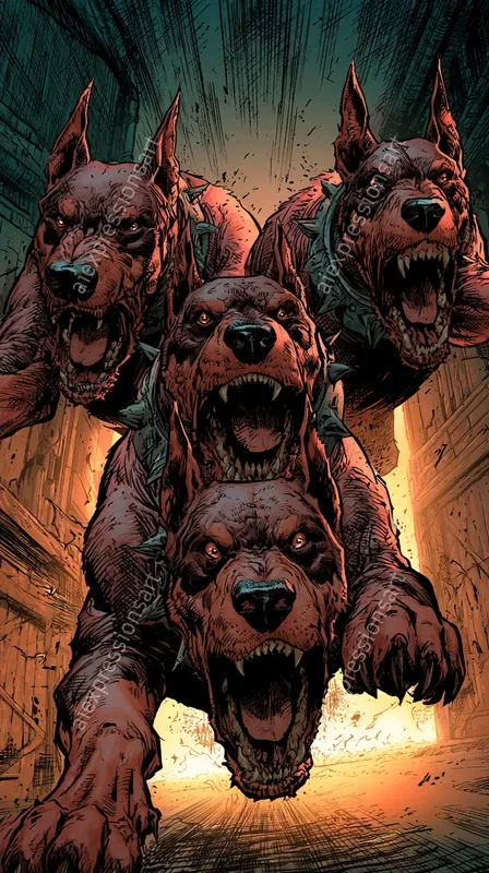 Gritty Noir Mythology Graphic Novel Art