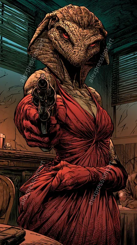 Gritty Noir Mythology Graphic Novel Art