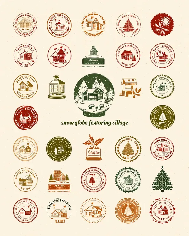 Vintage Christmas Rubber Stamps