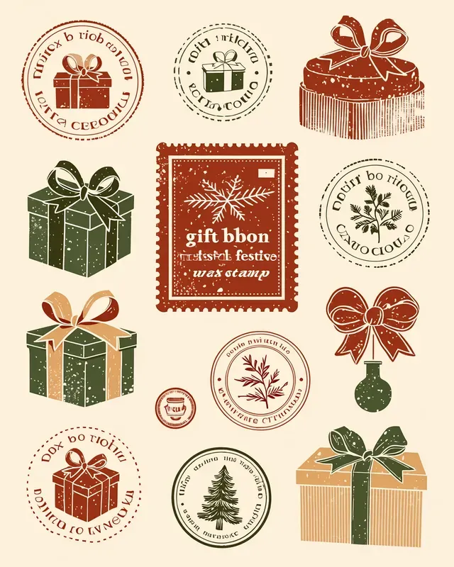 Vintage Christmas Rubber Stamps