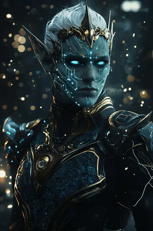 Scifi Elf Warrior Cyberpunk Portraits