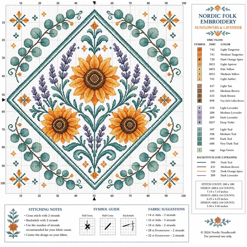 Symmetrical Floral Crossstitch Patterns