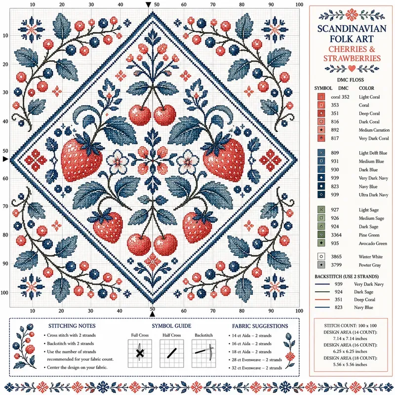Symmetrical Floral Crossstitch Patterns