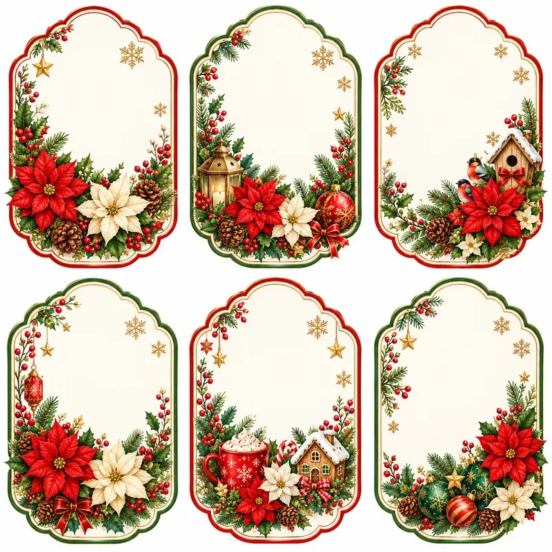 Scalloped Seasonal Label Sets