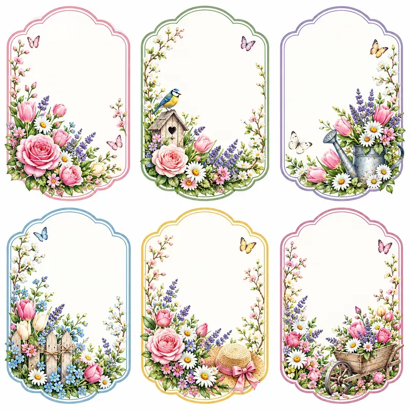 Scalloped Seasonal Label Sets