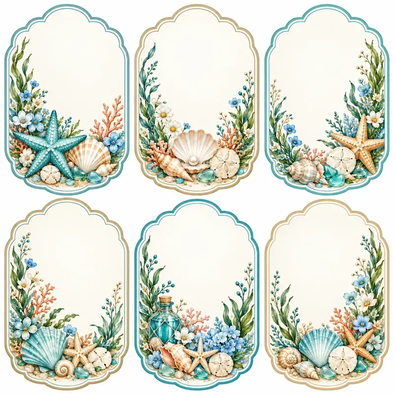 Scalloped Seasonal Label Sets