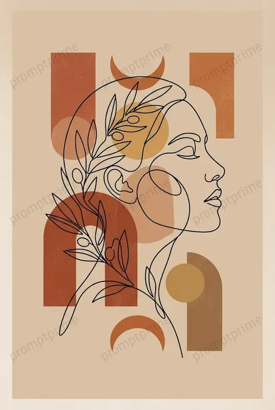 Boho Oneline Art Wall Prints