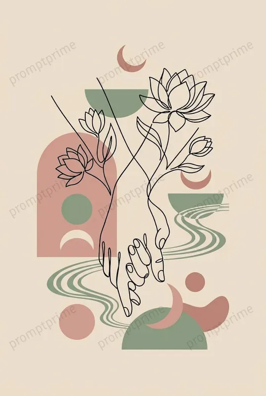 Boho Oneline Art Wall Prints
