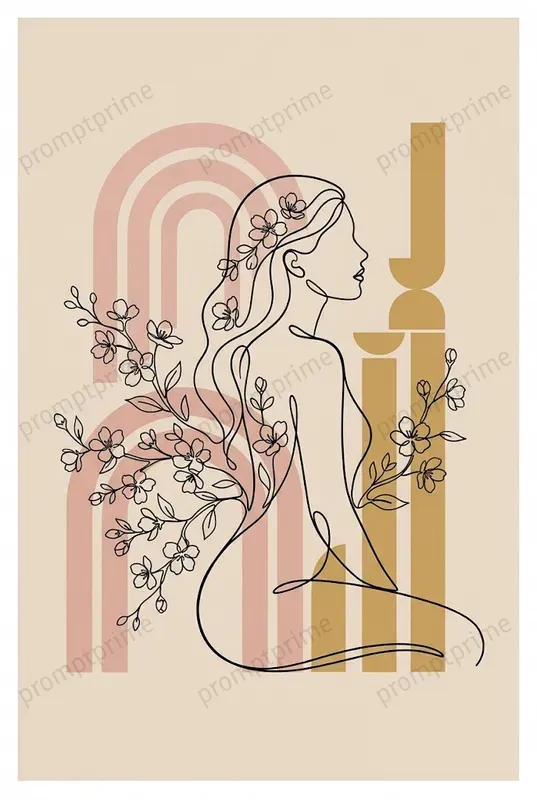 Boho Oneline Art Wall Prints