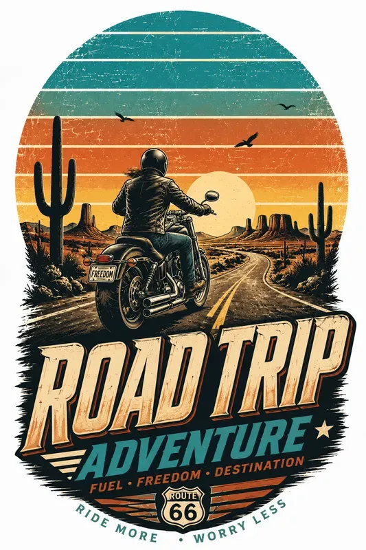 Retro Sunset Adventure Tshirt Designs