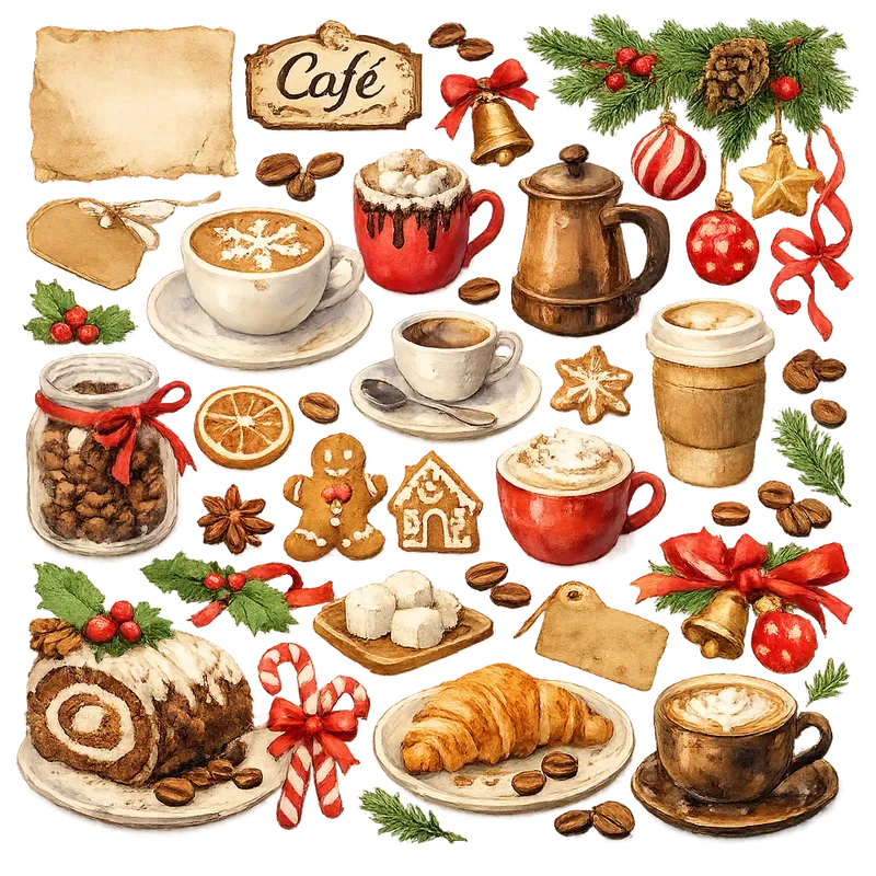 Rustic Coffee Journal Elements