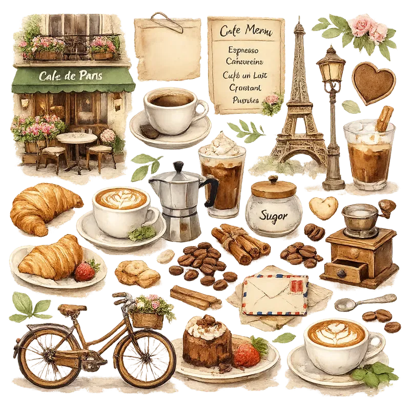 Rustic Coffee Journal Elements