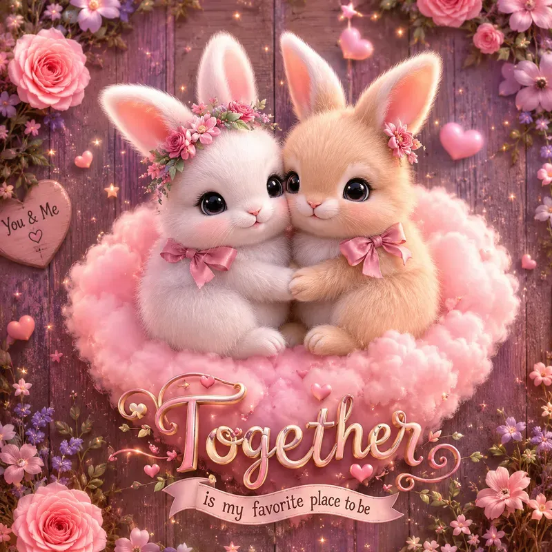 Cute Love Birds Wooden Heart Art