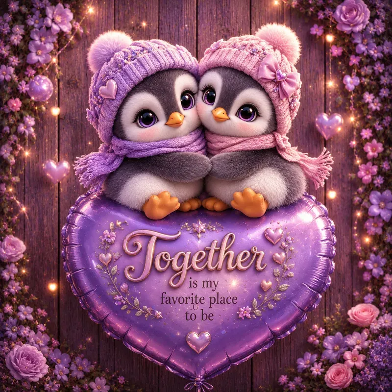 Cute Love Birds Wooden Heart Art
