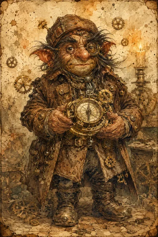 Steampunk Watercolor Character Art