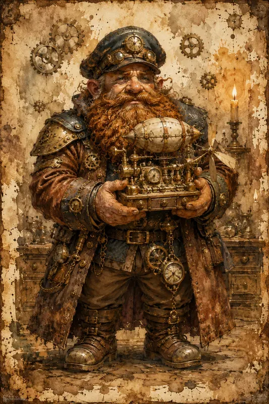 Steampunk Watercolor Character Art