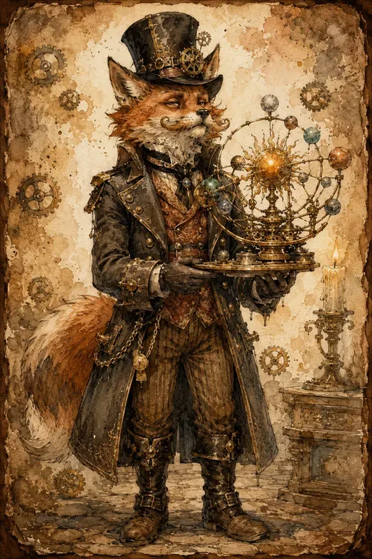 Steampunk Watercolor Character Art