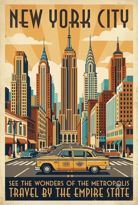 Retro Screen Print Travel Posters