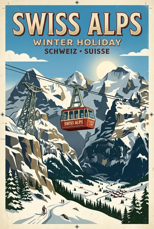 Retro Screen Print Travel Posters