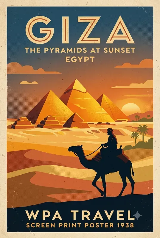 Retro Screen Print Travel Posters