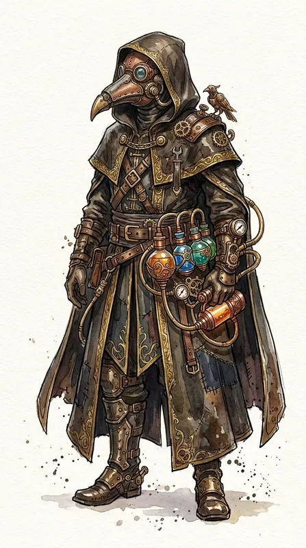 Jrpg Steampunk Watercolor Concept Art