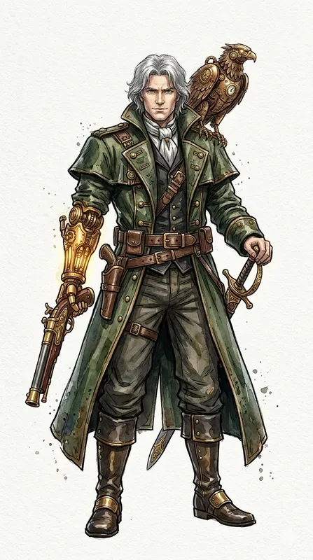 Jrpg Steampunk Watercolor Concept Art