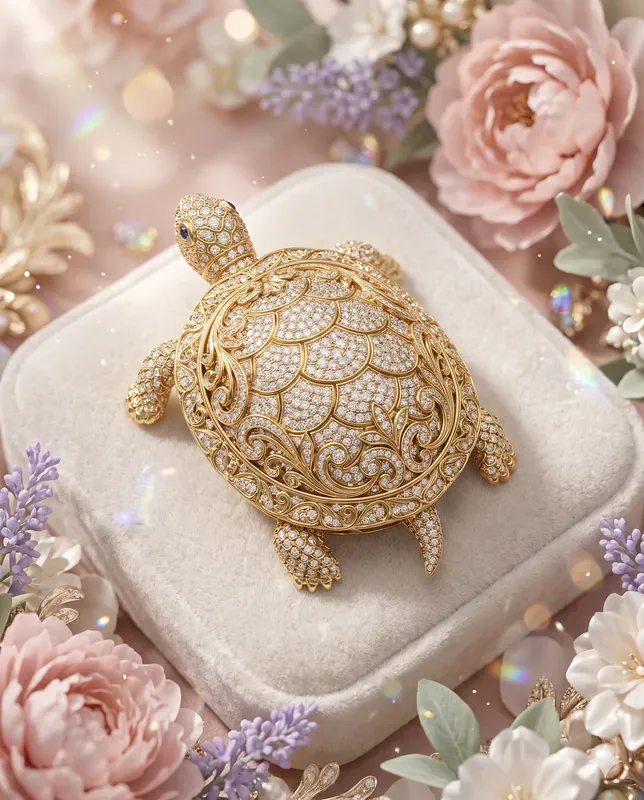 Unisex Golden Reptile Brooches