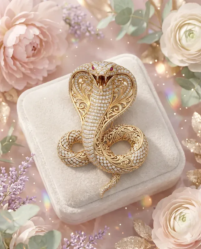 Unisex Golden Reptile Brooches