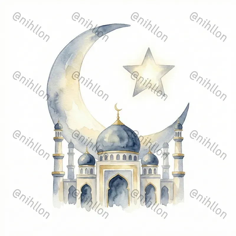 Ramadan Watercolor Cliparts Collections