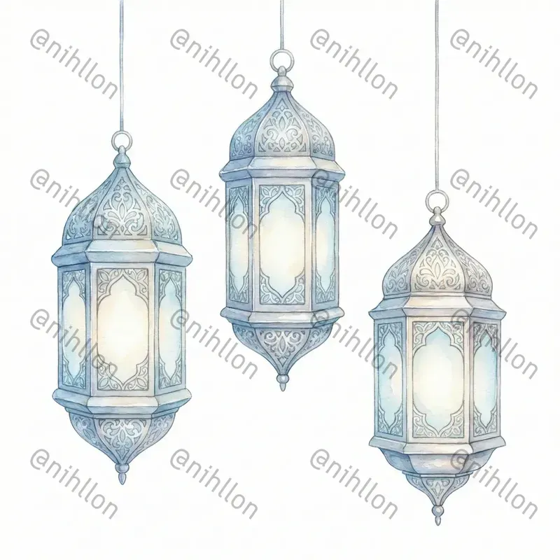 Ramadan Watercolor Cliparts Collections