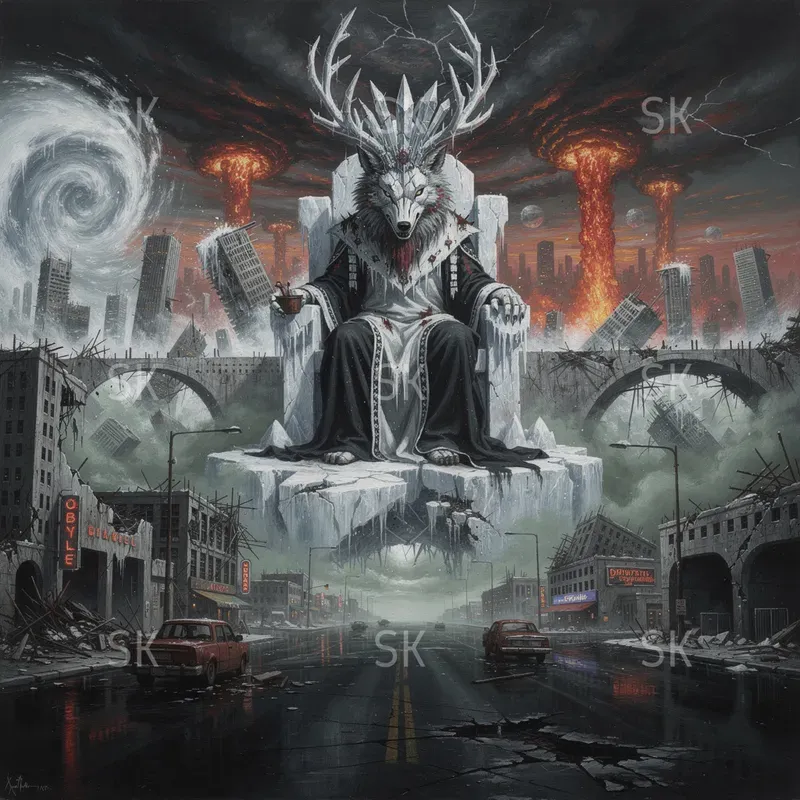 Dark Cinematic City Paintings