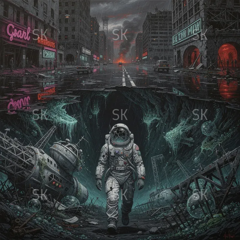 Dark Cinematic City Paintings