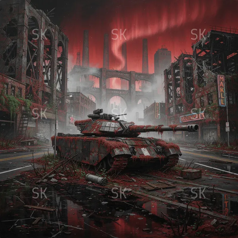 Dark Cinematic City Paintings