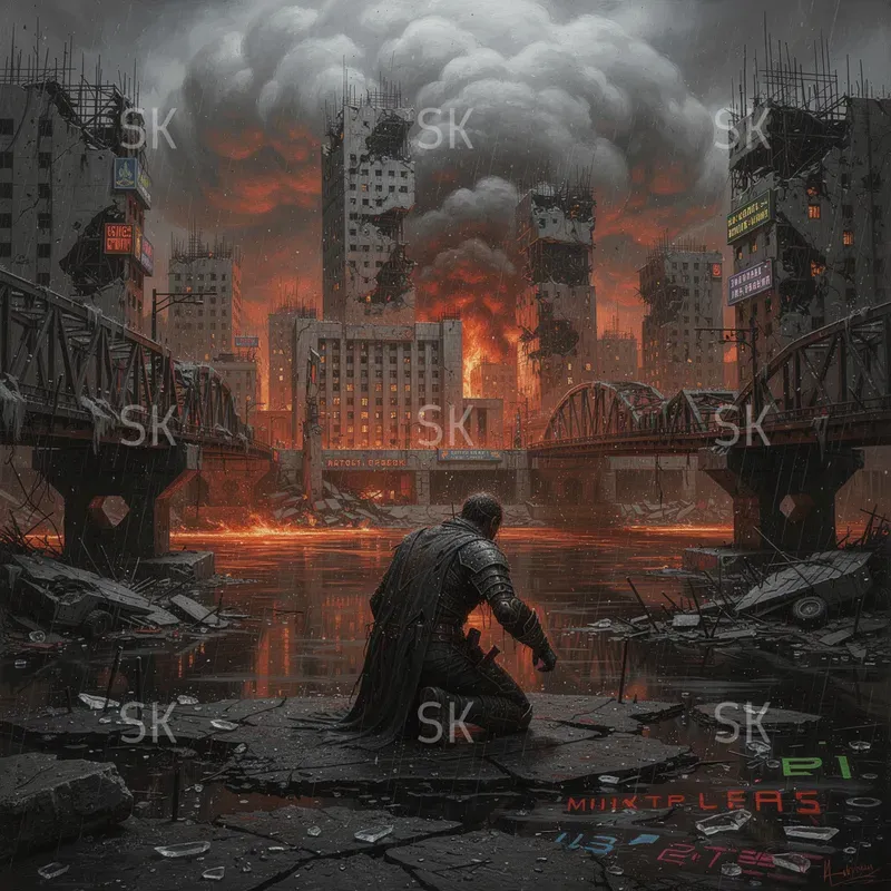 Dark Cinematic City Paintings