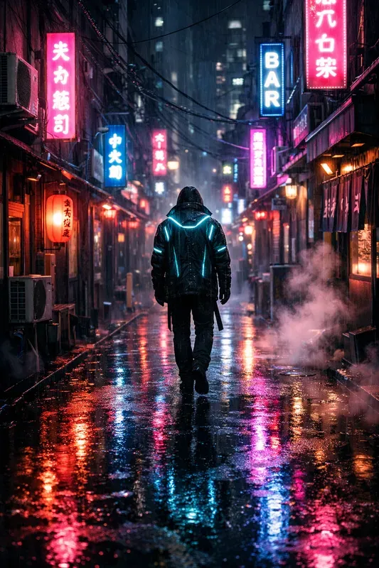 Cinematic Cyberpunk Neon Street Photography